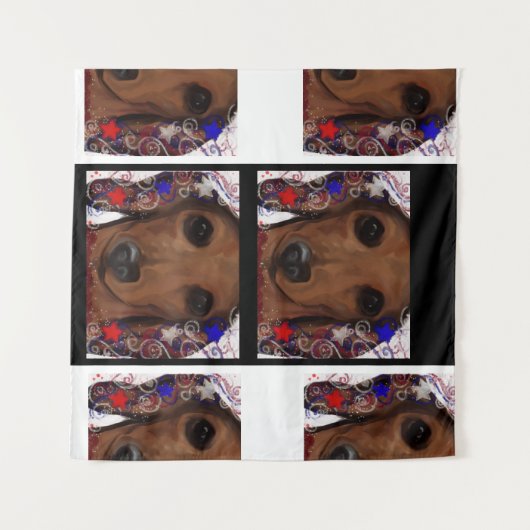 Red Dachshund Wandkleed (Voorkant (horizontaal))