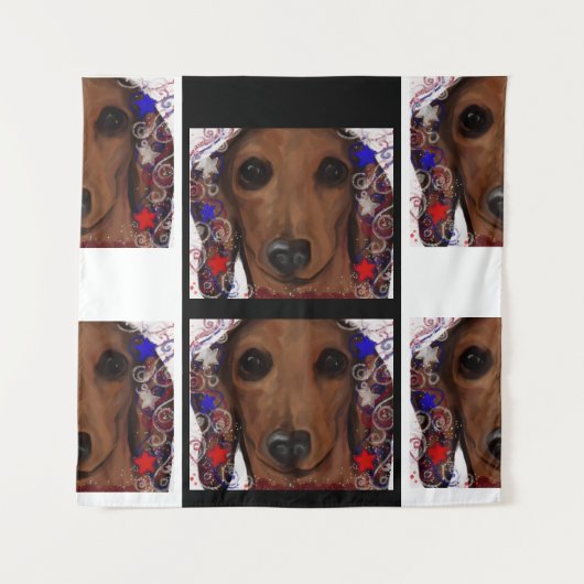 Red Dachshund Wandkleed (Voorkant)