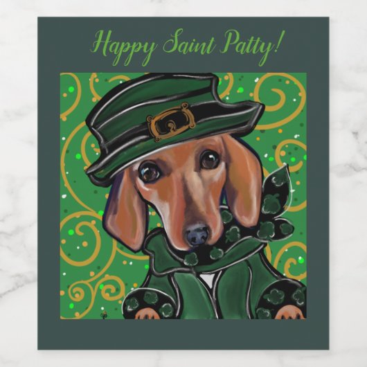 RED DACHSHUND WIJN ETIKET (Enkel label)