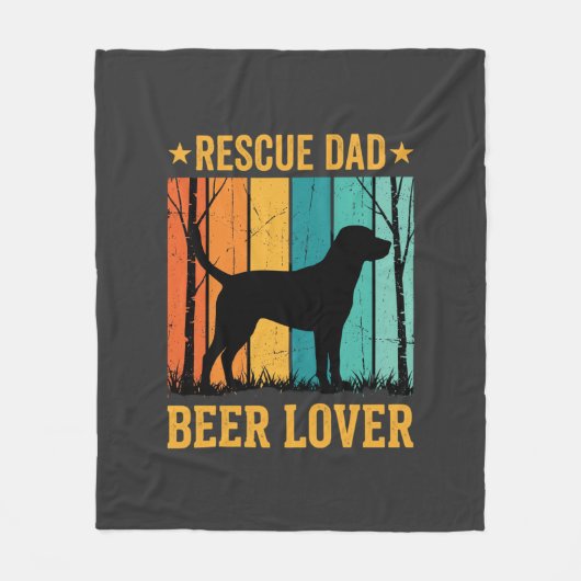 Red Dad Bierliefhebber Vintage Hond Fleece Deken (Voorkant)