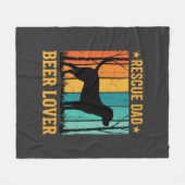 Red Dad Bierliefhebber Vintage Hond Fleece Deken (Voorkant (Horizontaal))
