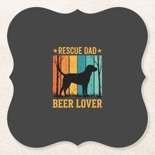 Red Dad Bierliefhebber Vintage Hond Kartonnen Onderzetters (Voorkant)