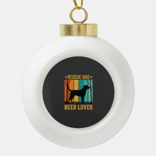Red Dad Bierliefhebber Vintage Hond Keramische Bal Ornament