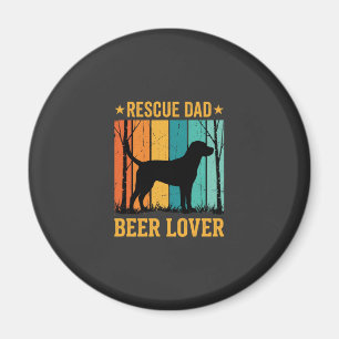 Red Dad Bierliefhebber Vintage Hond Magneet