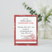 Red Daffodil Bachelorette Party Kaart (Staand voorkant)