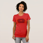 RED DAHLIA, Abstracte Floral T-shirt (Voorkant volledig)