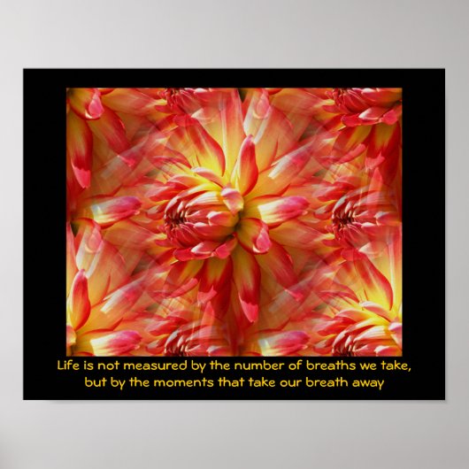 Red Dahlia Attitude Inspirerend Quote Poster (Voorkant)