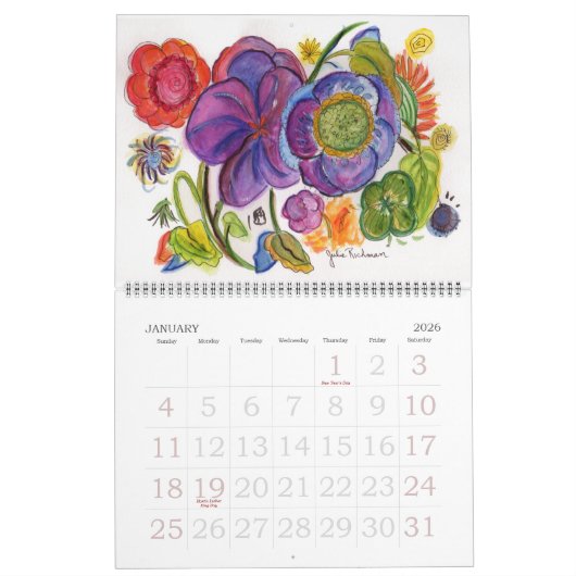 Red Dahlia Calendar Kalender (Jan 2026)