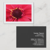 Red Dahlia Close-up (Bordered) Visitekaartje (Voorkant / Achterkant)