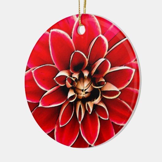 Red Dahlia, digitale kunst Keramisch Ornament (Links)