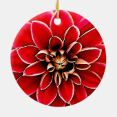 Red Dahlia, digitale kunst Keramisch Ornament (Achterkant)