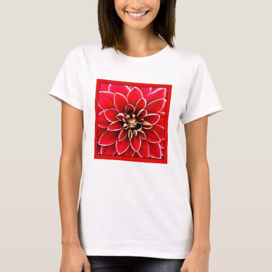 Red Dahlia, digitale kunst T-shirt (Voorkant)
