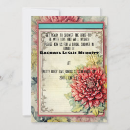 Red Dahlia Ephemera Vrijgezellenfeest Kaart