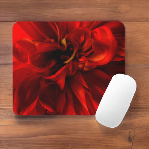 Red Dahlia Extreme Closeup Mouse Pad Muismat
