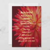 Red Dahlia Floral Elegant Party Kaart (Voorkant)