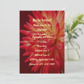 Red Dahlia Floral Elegant Party Kaart (Staand voorkant)