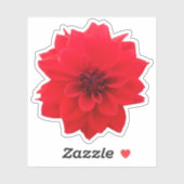Red Dahlia Floral Sticker (Vel)