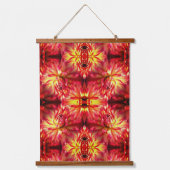 Red Dahlia Flower Abstract Nature Pattern Hangend Wandkleed (Voorkant)