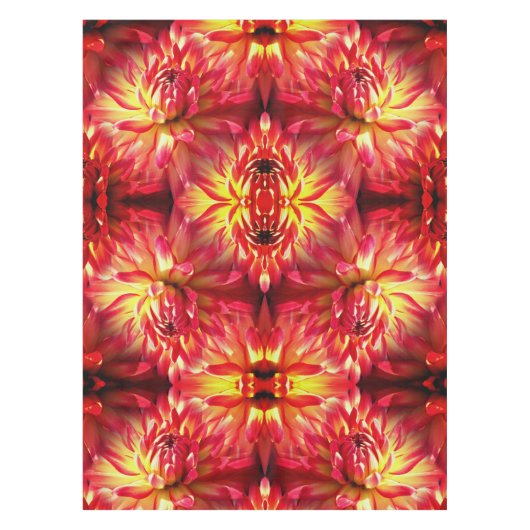 Red Dahlia Flower Abstract Natuur Pattern Tafelkleed (Voorkant)