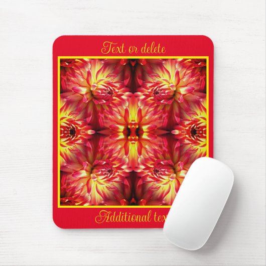 Red Dahlia Flower Abstracte Natuur gepersonaliseer Muismat (Met muis)