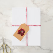 Red Dahlia Flower Cadeaulabel (Met Touw)