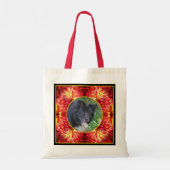 Red Dahlia Flower Lijst Creëer Uw eigen foto Tote Bag (Achterkant)