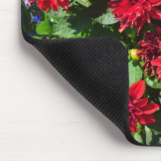 Red Dahlia Flower Mousepad Muismat (Hoek)