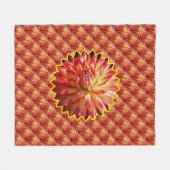 Red Dahlia Flower Nature Pattern Fleece Deken (Voorkant (Horizontaal))