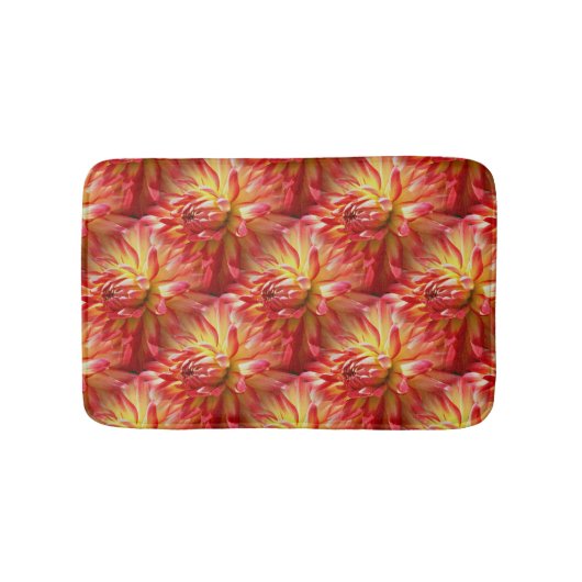 Red Dahlia Flower Natuur Pattern Badmat (Voorkant)