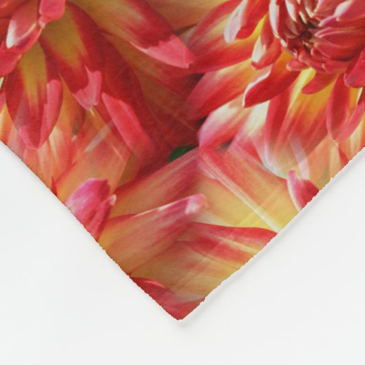 Red Dahlia Flower Natuur Pattern Fleece Deken (Hoek)