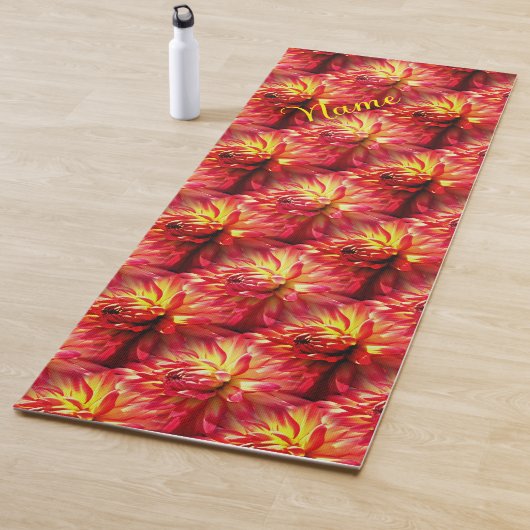 Red Dahlia Flower Natuur Personalized Yogamat (In situ)