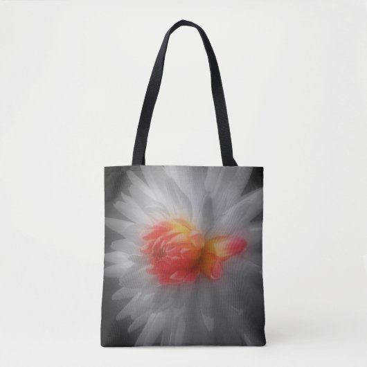 Red Dahlia Flower Partial Color Tote Bag (Voorkant)