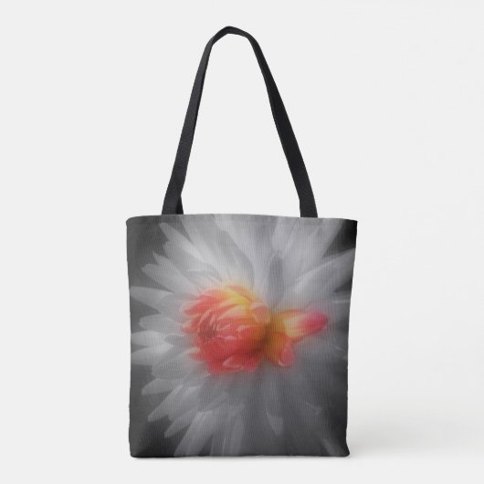 Red Dahlia Flower Partial Color Tote Bag (Achterkant)