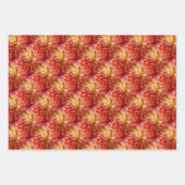 Red Dahlia Flower Pattern Natuur Inpakpapier Vel (Voorkant 3)
