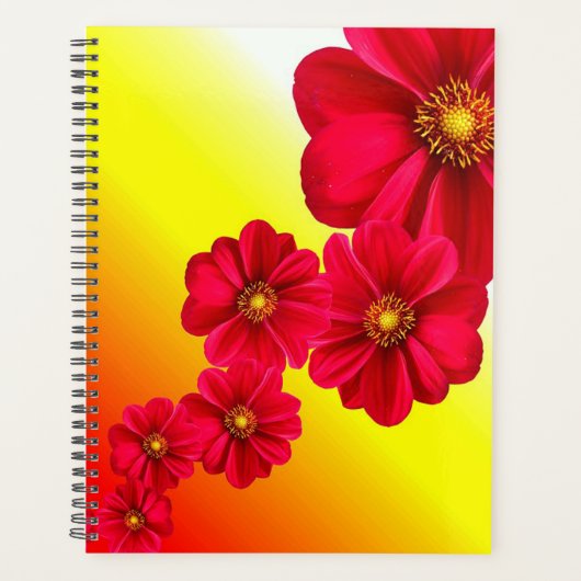 Red Dahlia Flower Planner (Voorkant)