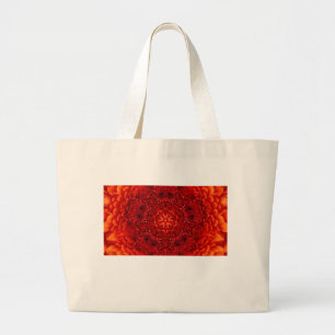 RED DAHLIA FLOWERS Abstracte Floral Grote Tote Bag