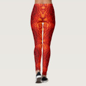 RED DAHLIA FLOWERS Abstracte Floral Leggings (Achterkant)