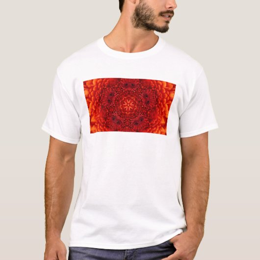 RED DAHLIA FLOWERS Abstracte Floral T-shirt (Voorkant)