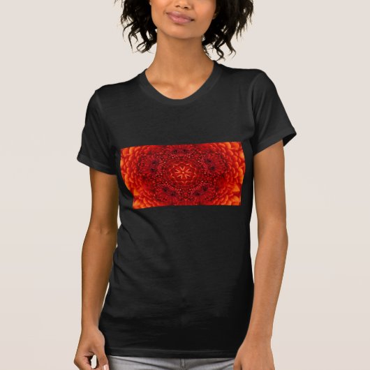 RED DAHLIA FLOWERS Abstracte Floral T-shirt (Voorkant)