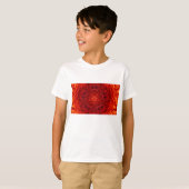 RED DAHLIA FLOWERS Abstracte Floral T-shirt (Voorkant volledig)