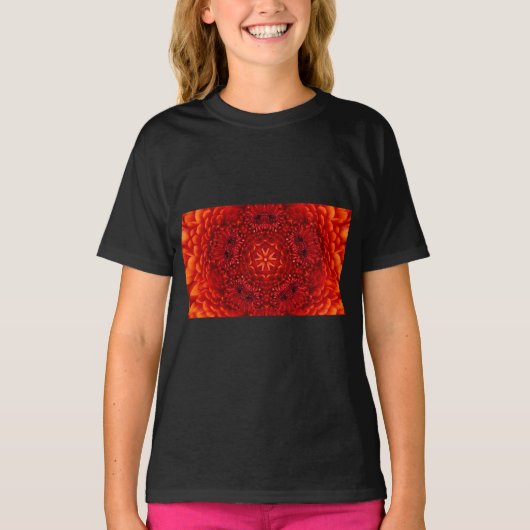 RED DAHLIA FLOWERS Abstracte Floral T-shirt (Voorkant)