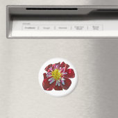 Red Dahlia Magnet (Insitu (Vaatwasser))