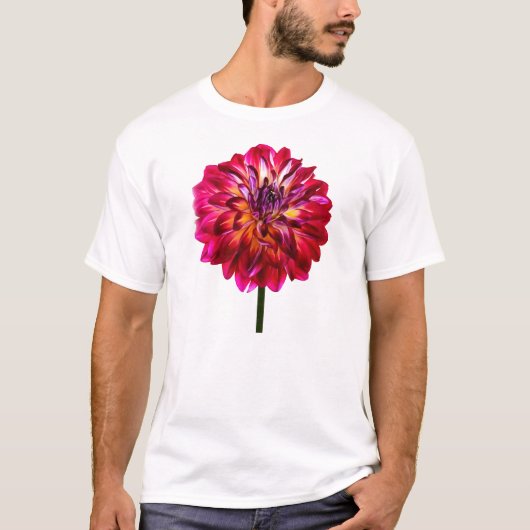 Red Dahlia met geel T-shirt (Voorkant)