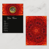 RED DAHLIA MONOGRAM, AGATE grijs zwart geel Visitekaartje (Voorkant / Achterkant)