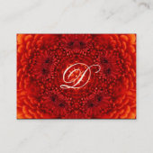 RED DAHLIA MONOGRAM, rood zwart wit Visitekaartje (Achterkant)