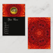 RED DAHLIA MONOGRAM, TOPAZ zwart wit geel Visitekaartje (Voorkant / Achterkant)
