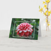 Red Dahlia Mother's Day Mom Kaart (Gele Bloem)