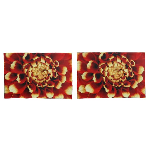 Red Dahlia Pillow Hoesjes Kussensloop (Voorkant-Set)