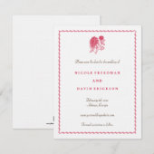 Red dahlia redt de date trouwaankondiging kaart (Voorkant / Achterkant)