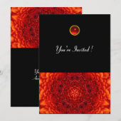 RED DAHLIA, RUBY, helder zwart Kaart (Voorkant / Achterkant)